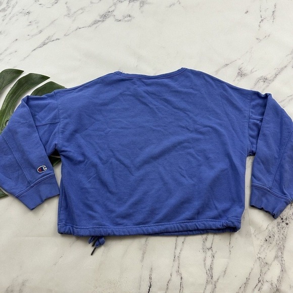 Champion Womens Cropped Pullover Sweatshirt Size M Periwinkle Purple Lounge - Picture 8 of 12